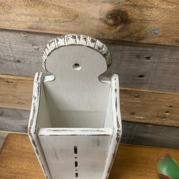 Vintage Wooden Match Box Holder - Wall Mount 10"H - Picture 3 of 7